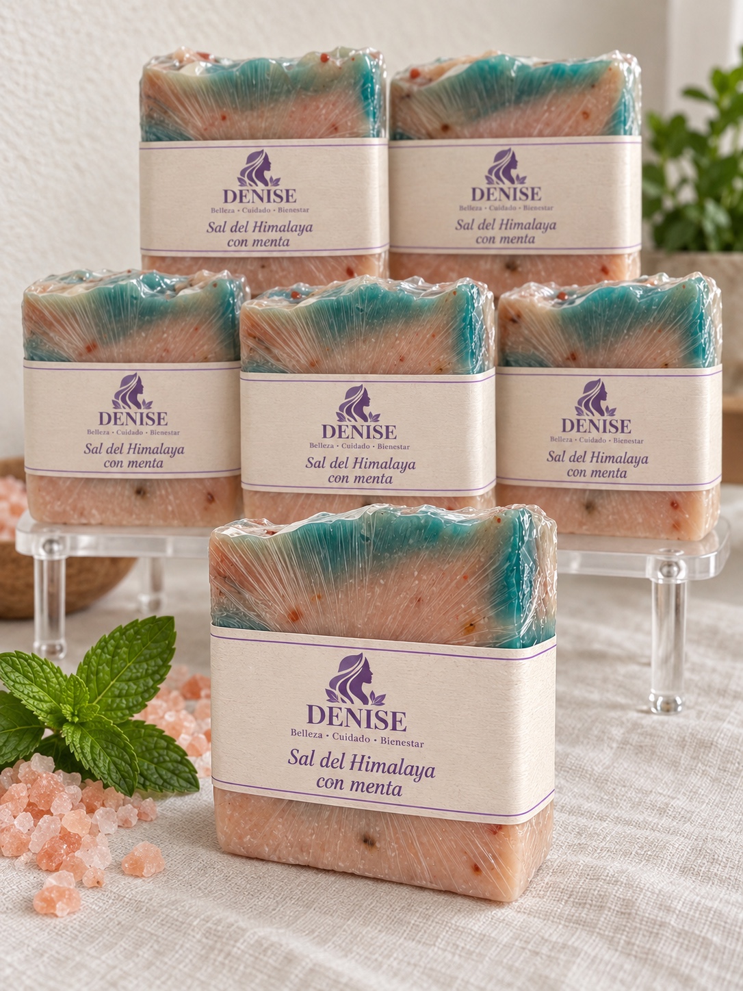 Sal del Himalaya con menta